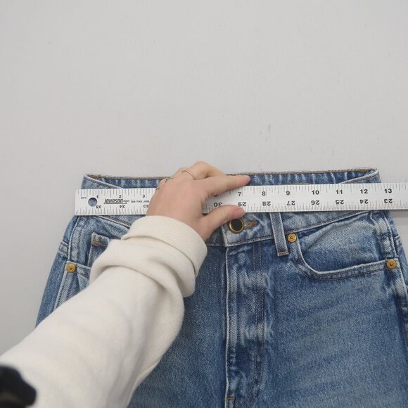 KHAITE Light Blue Distressed High Rise Jeans - Picture 12 of 13